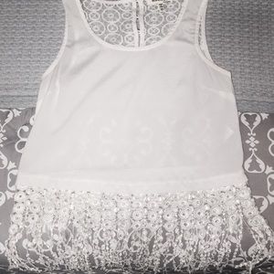White shear Fringe shirt