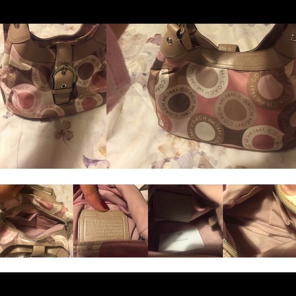 Scarf printed hobo coach bag