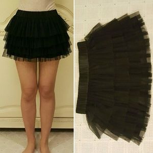 Forever 21 Black Tulle Mini Skirt