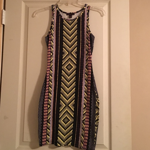 Material Girl neon patterned dress