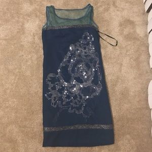 NWT pitaya blue dress sequins medium