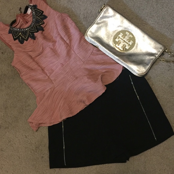 Black night out gold zipper shorts!