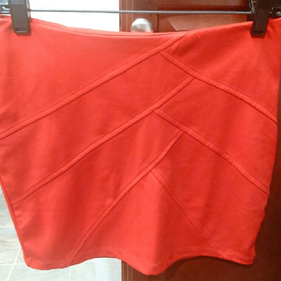 Red mini skirt