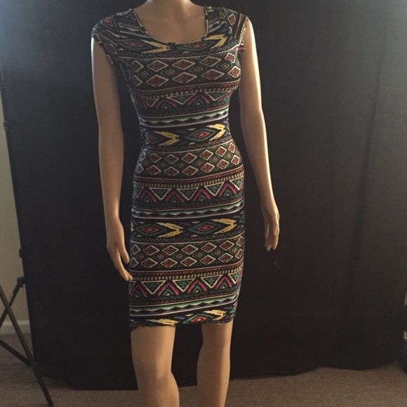 Multicolored print dress