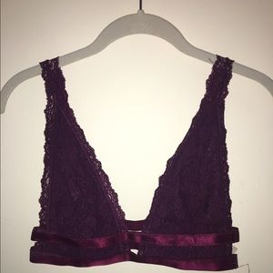 NWOT Free People burgandy bralette. Never worn.