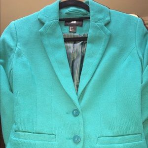 H&M Turquoise Blazer w/two buttons - Size 2