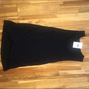 Long black sleeveless cotton tank