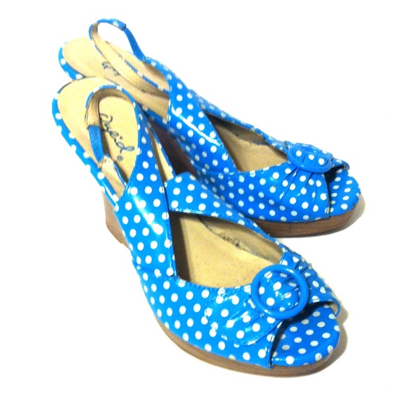 Playful Blue and White Polka Dot Shoes