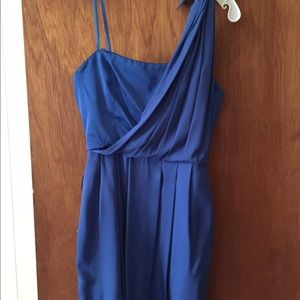 BCBGMaxazria Royal blue one shoulder dress