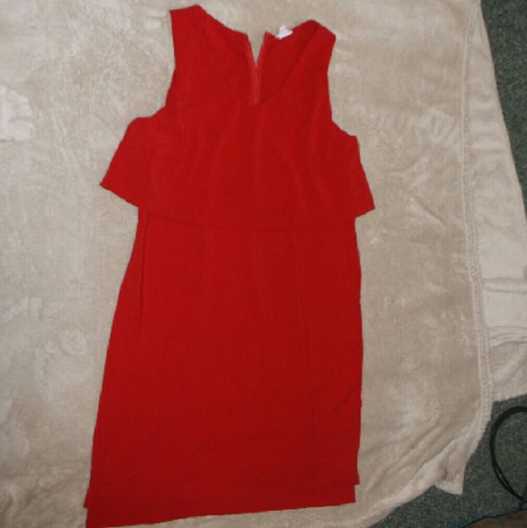Red Double Layer Sheath Dress
