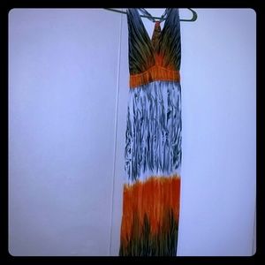 Printed multi colored maxi dress