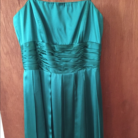 Green strapless Adriana Papell silk dress