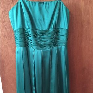 Green strapless Adriana Papell silk dress