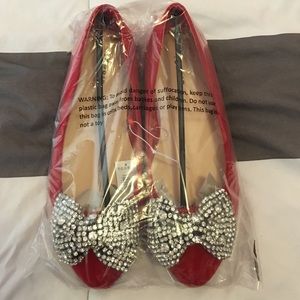 Torrid red bow flats