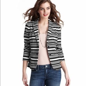Loft Tuxedo Striped Knit Blazer