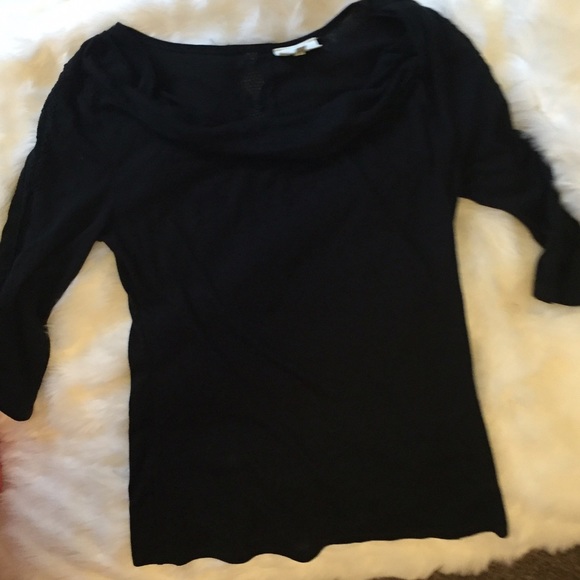 Anthropologie 3/4 Sleeve Black Top