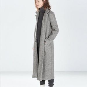 Zara trafaluc long grey coat