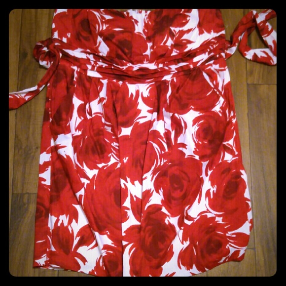 Strapless Floral Dress