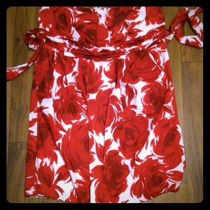 Strapless Floral Dress