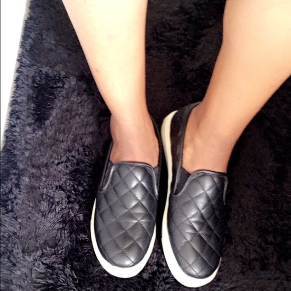 Black comfortable slip ons