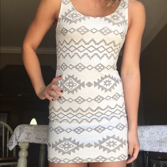 Aztec cream dress