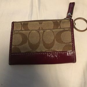 Coach keychain ID card/cash holder
