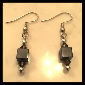 Silver with black aganite drops