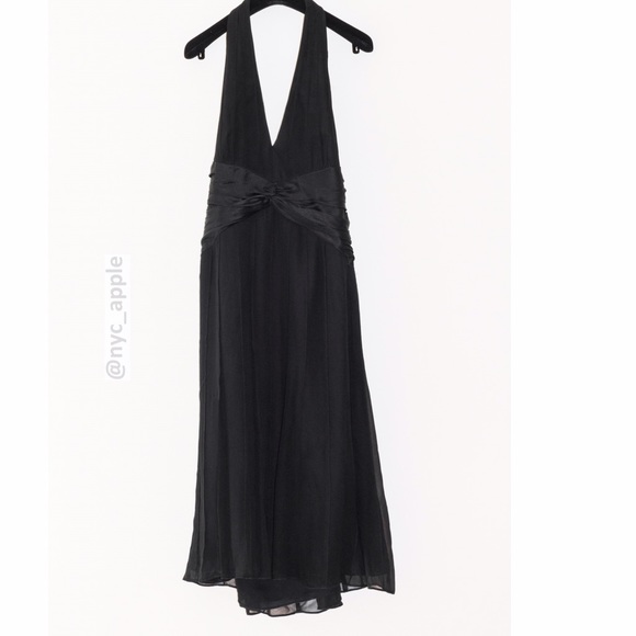 HP Anne Klein Black Silk Halter Dress - Picture 4 of 7