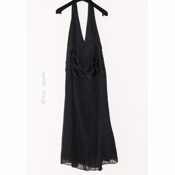 HP Anne Klein Black Silk Halter Dress - Picture 5 of 7