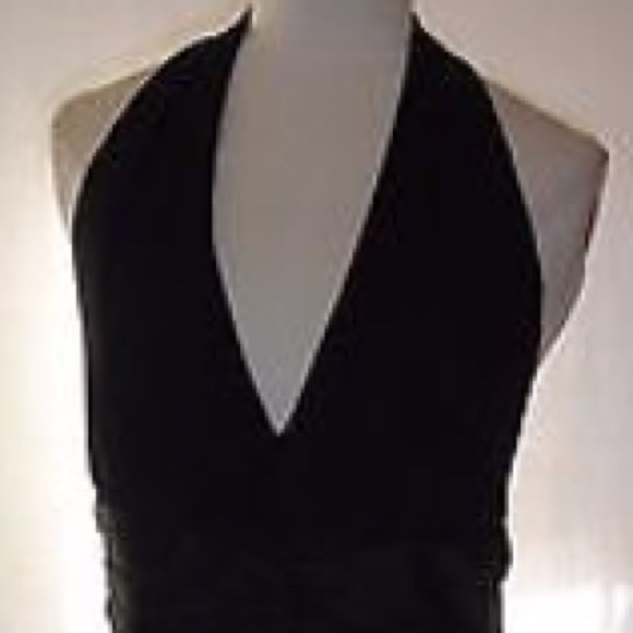 HP Anne Klein Black Silk Halter Dress - Picture 3 of 7
