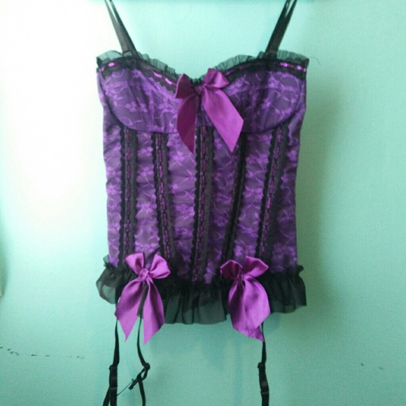 Purple corset with bows - Picture 1 of 4