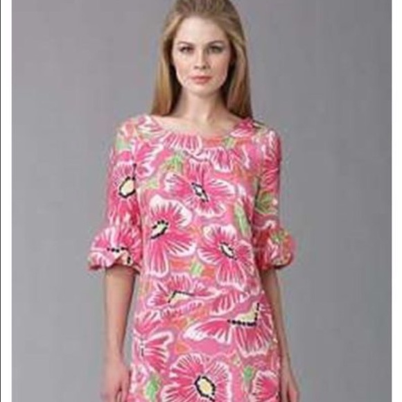 Lilly Pulitzer Dasha Pink Floral Silk Shift Dress