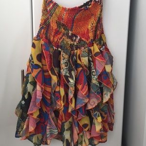 Multi colored ruffle dress
