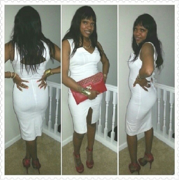 Sexy white midi dress.