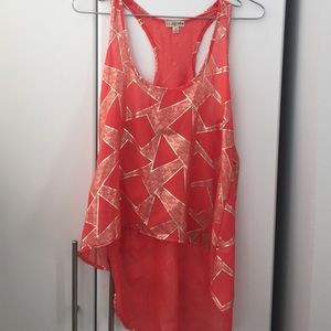 Orange and gold racer back top
