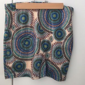 Blue & green sequined skirt
