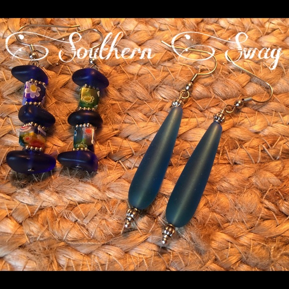 3 pairs of Sea Glass Earrings - Picture 3 of 3