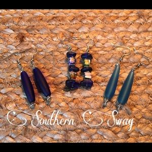 3 pairs of Sea Glass Earrings