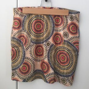 Orange and yellow sequined skirt