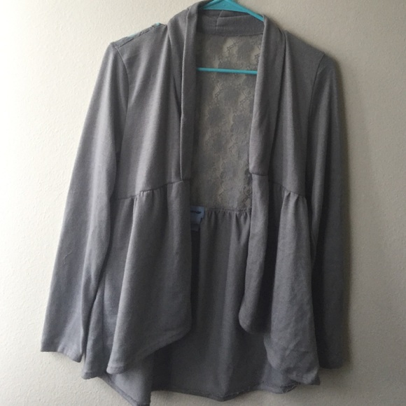 Grey cardign with half lace back