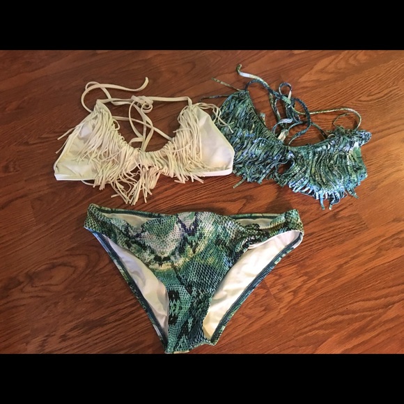 L Space 3 pc fringe swimsuit