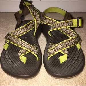 Chacos Tan and Green