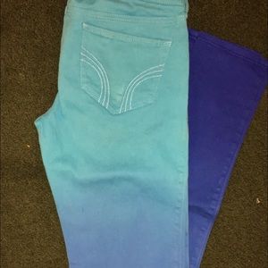 Blue ombré hollister skinny jeans !