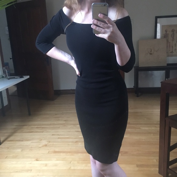 Zara Dresses & Skirts - New Price! Zara Knit Black Midi Dress