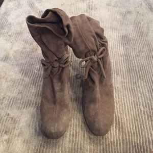 Kate Spade platform suede booties