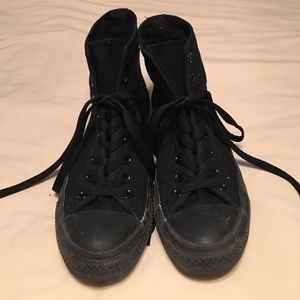 All Black high top converse