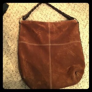 Soft brown tote with leather strap