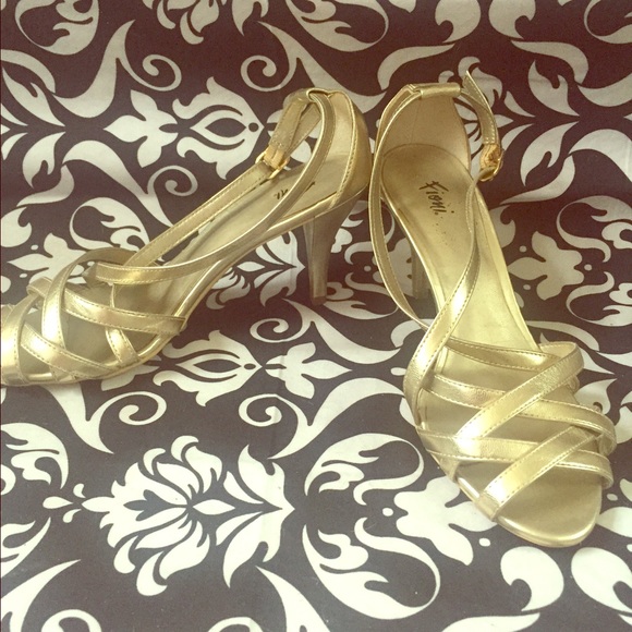 Gold strap heels