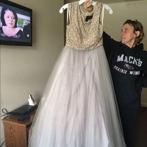 2016 two-piece prom dress