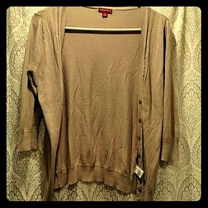 Light Brown/Grey Quarter Sleeved Cardigan